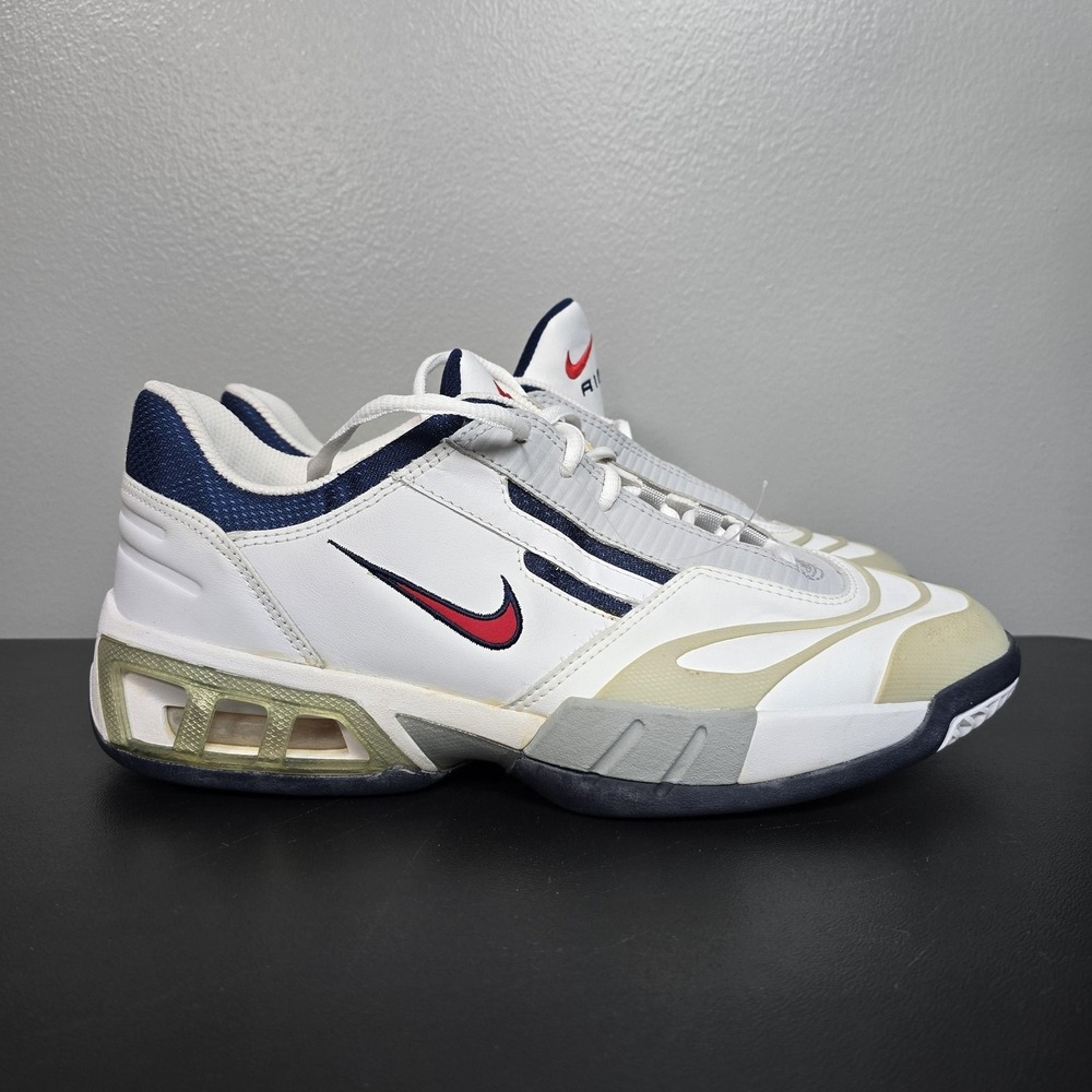 Nike Shoes Mens 13 White Navy Air Tennis Court Sneakers Vintage 2001 840047-161